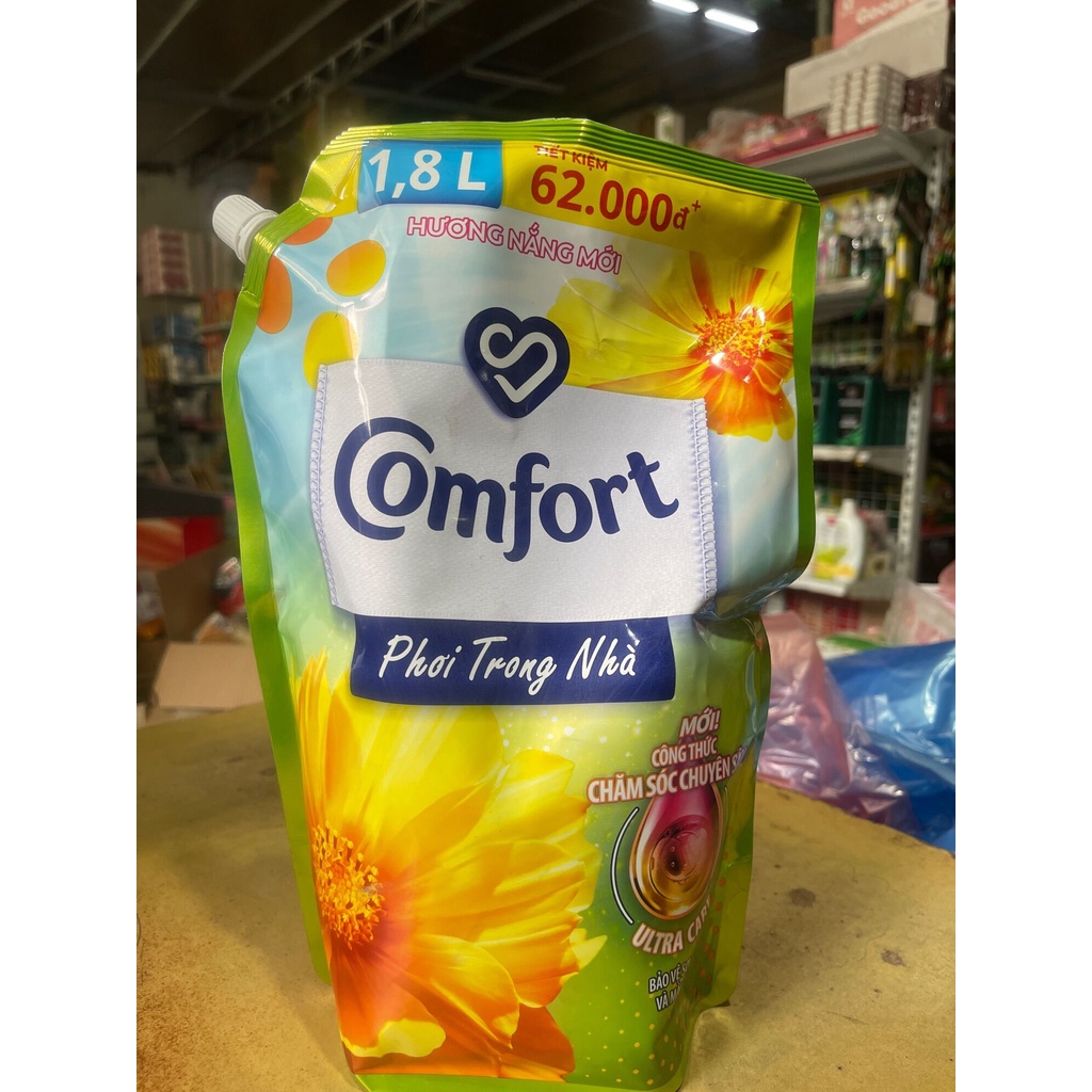 Nước xả vải Comfort 1 lần xả hương Nắng Mới phơi trong nhà túi 1800ml  - nước xả quần áo thơm lâu