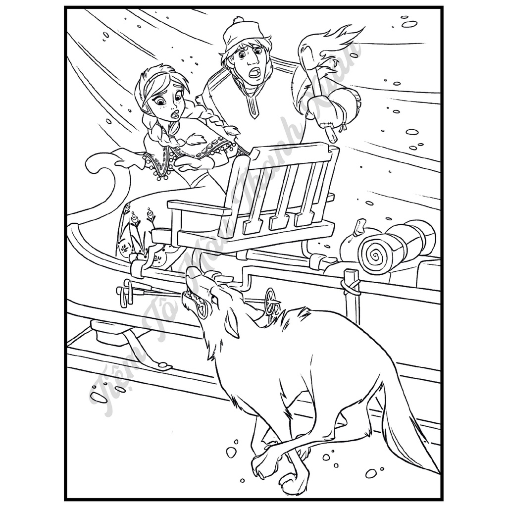 Set 25 Tờ Tranh Tô Màu Elsa Anna Cho Bé Tô Màu Sáp, Màu Chì - Tiệm Tô Màu Thanh Xuân