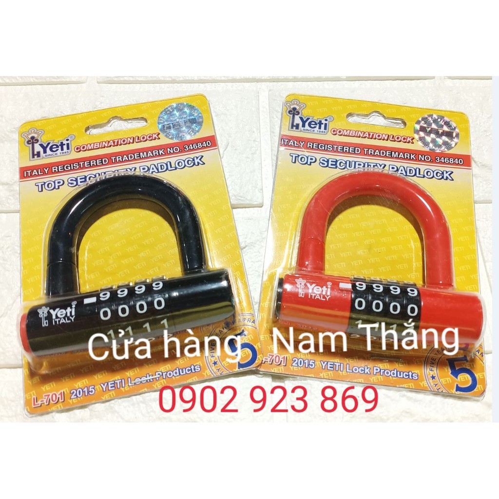 Ổ Khóa Số Treo Chữ U 4 Số Thay Đổi Được Số TIện Lợi An Toàn YETI - Cửa hàng Nam Thắng