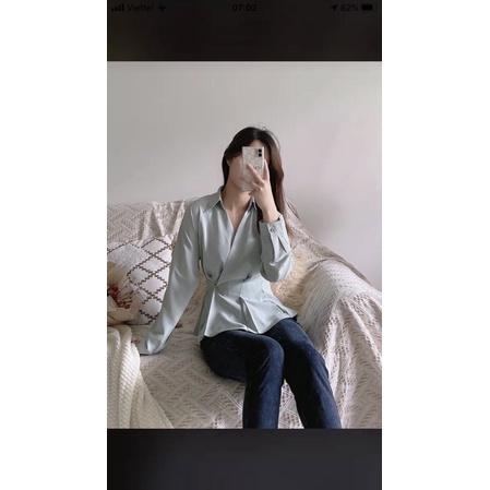 Áo sơ mi chiết eo thời trang,nhã nhặn
