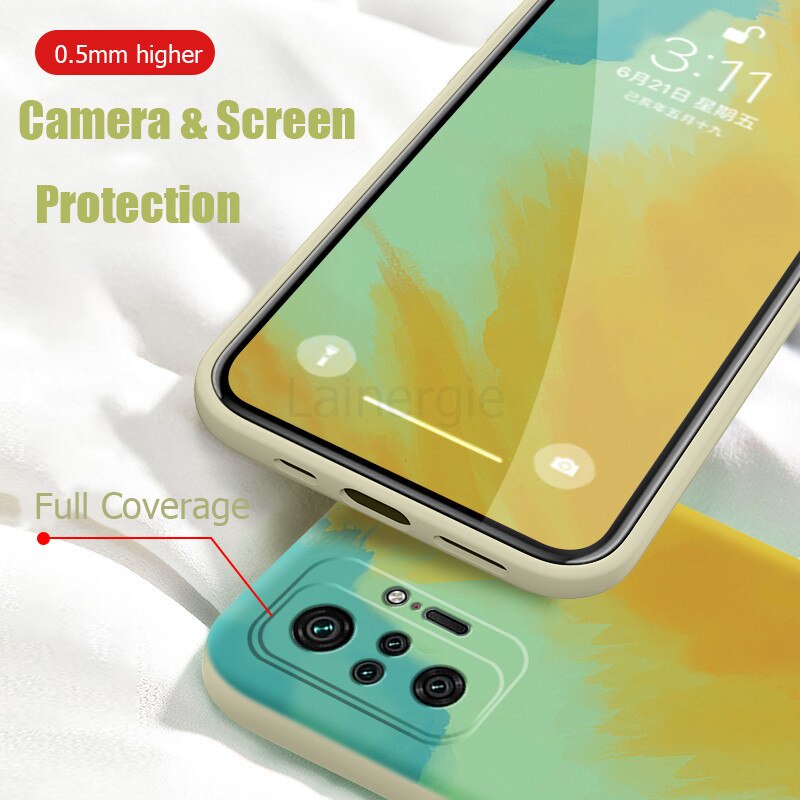 Ốp Điện Thoại Dáng Vuông Màu Nước Cho Xiaomi Redmi 10 Note 10 Pro 10S 9A 9C K40 PRO 5G 4G 2021 | BigBuy360 - bigbuy360.vn