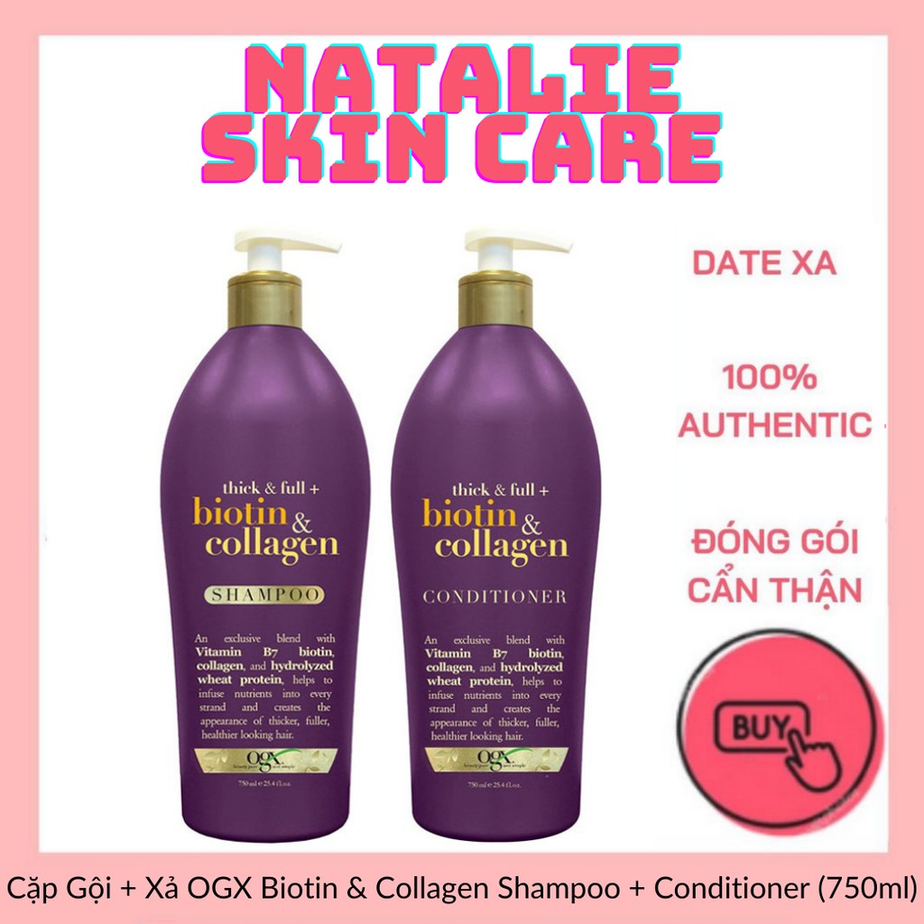 [Bán Cặp & Lẻ] Gội + Xả OGX Biotin & Collagen Shampoo + Conditioner