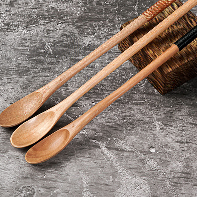 CREATIVE Muỗng Gỗ Kiểu Dáng Đơn Giản Tiện Dụng Tableware Tools