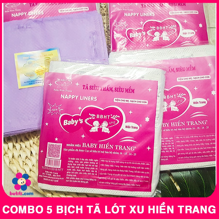 [COMBO 5] Gói Miếng Lót Phân Su Hiền Trang Tím (15-20 tờ/Túi)