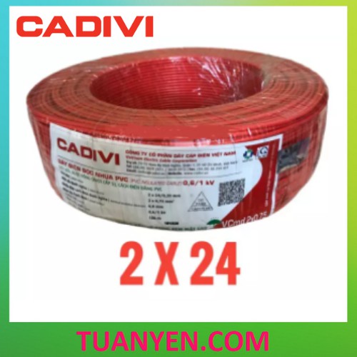 [ Hàng Chính Hãng] Dây điện đôi CADIVI 2x0.75 cuộn 100m (2x24)