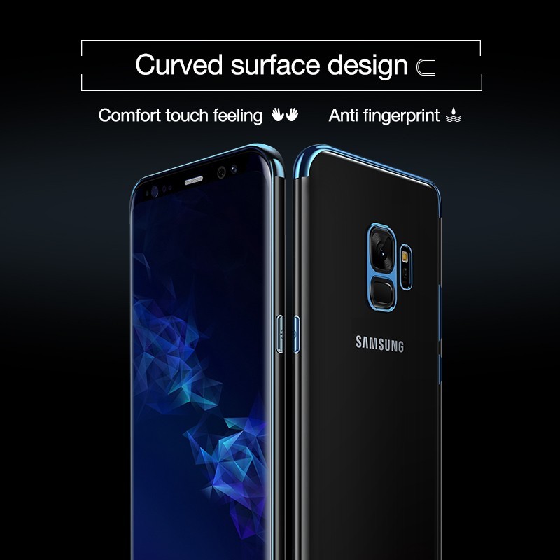 Ốp điện thoại Samsung mềm mỏng mạ trong suốt cho S8/S8+/S9 Plus mẫu mới nhất 2021