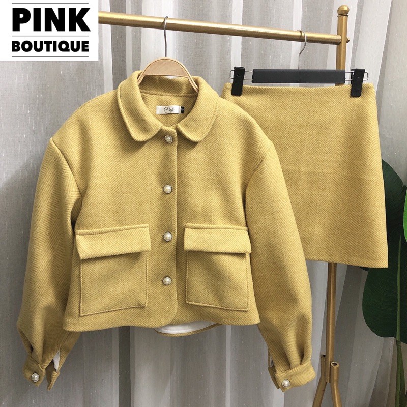 [Mã WAJAN27 hoàn 15% xu đơn 300k] Set Áo Dạ Nữ Kèm Chân Váy Thiết Kế PINKBOU | BigBuy360 - bigbuy360.vn