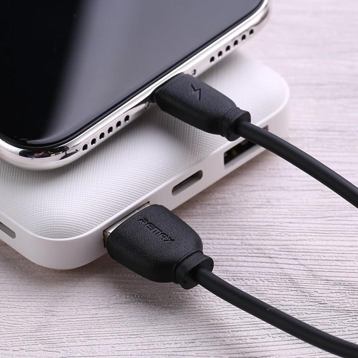 Cáp sạc nhanh Remax RC-134m cổng MicroUSB dài 1 mét max 2.1A (TRẮNG/ĐEN)