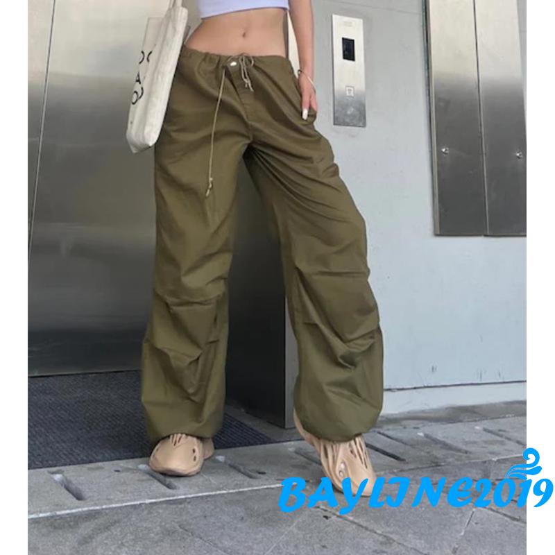 Quần Dài Dáng Rộng Lưng Thun Dây Rút Thời Trang Mùa Xuân Cho Nữ