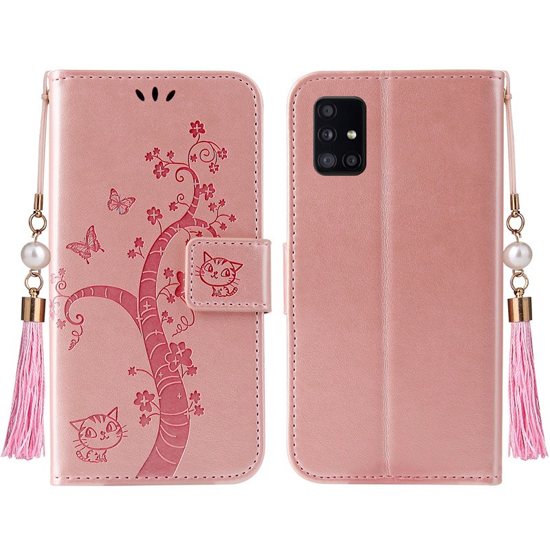 Bao Da Điện Thoại Dập Nổi Hình Cây Và Mèo Cho Samsung Galaxy A51 4G A71 4G M51 M31 A11 A21 A31 A41 | BigBuy360 - bigbuy360.vn