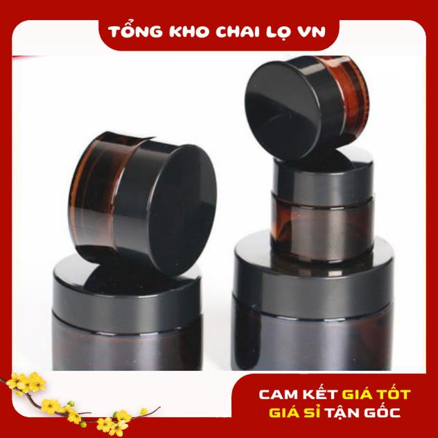 Hủ Đựng Kem ❤ SIÊU RẺ ❤ Hũ Chiết Mỹ Phẩm Thủy Tinh Nâu 5g,10g,15g,20g đựng kem , phụ kiện du lịch