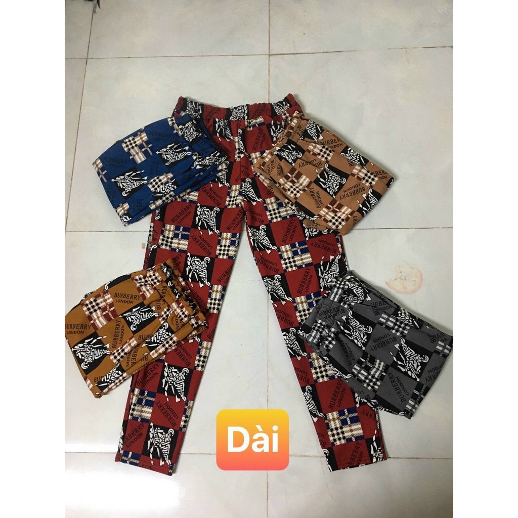 Quần dài baggy sọc caro vải thun xốp co giãn tốt freesize