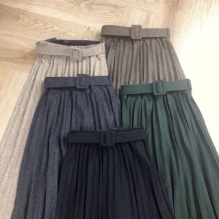 Chân váy dạ kèm đai