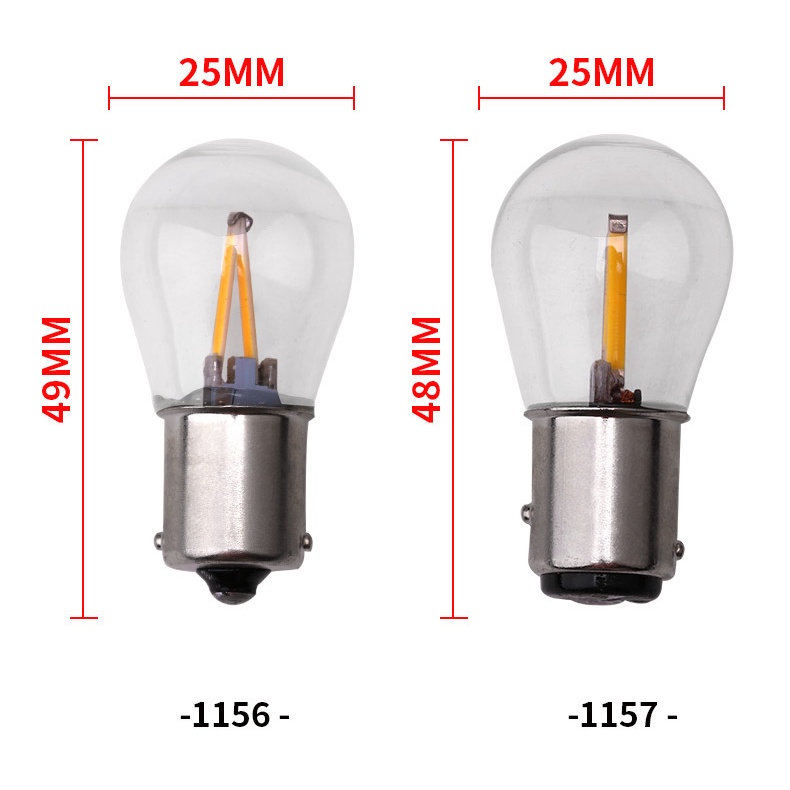 Bóng đèn phanh, đèn xi nhan chân 1156, 1157 BAY15D, BAU15S, PY21W bằng LED kiểu dây tóc, nhiều màu lựa chọn