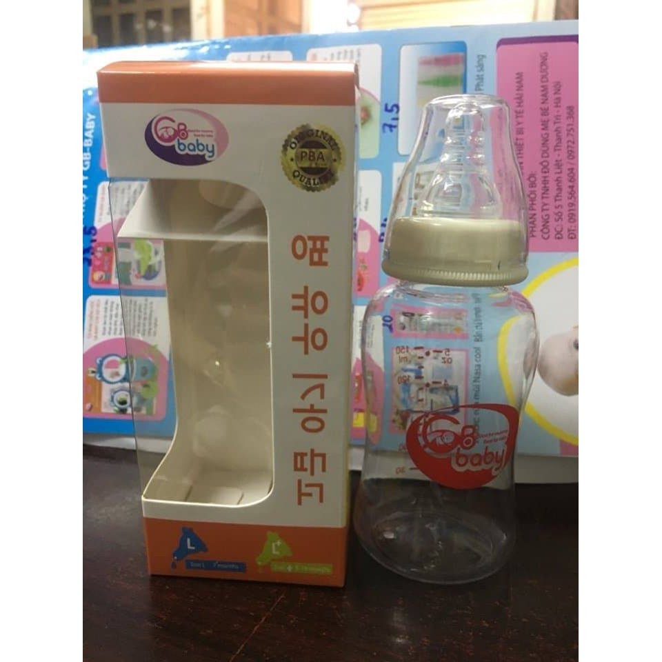 Bình sữa cổ hẹp GB Baby Hàn Quốc 150ml 250ml - Núm Ty