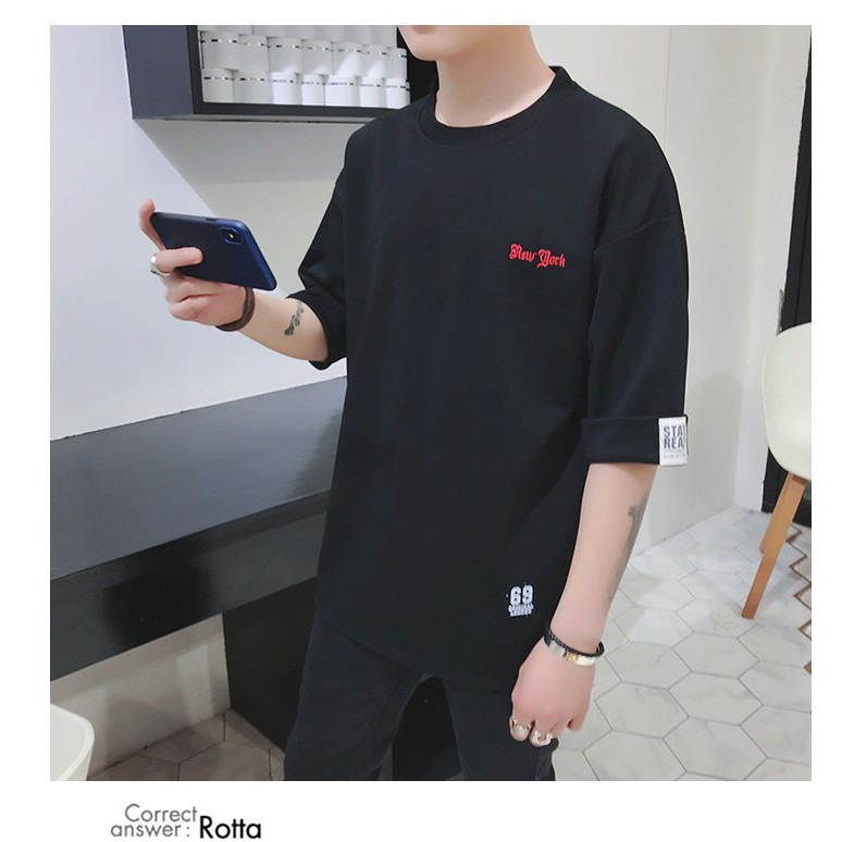 Áo Thun Nam Tay Ngắn In Chữ New York Nhỏ Cao Cấp Unisex AT04 - QSTORE