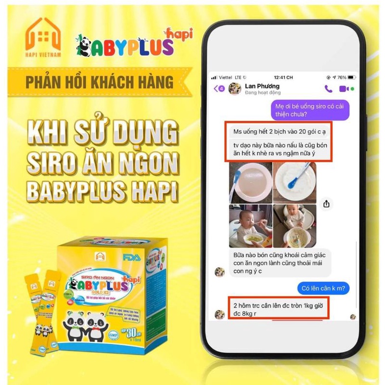 BABYPLUS - Siro Ăn Ngon Baby Plus, Giúp Bé Hết Biếng Ăn, Hết Táo Bón, Tăng Cân, Tăng Sức Đề Kháng