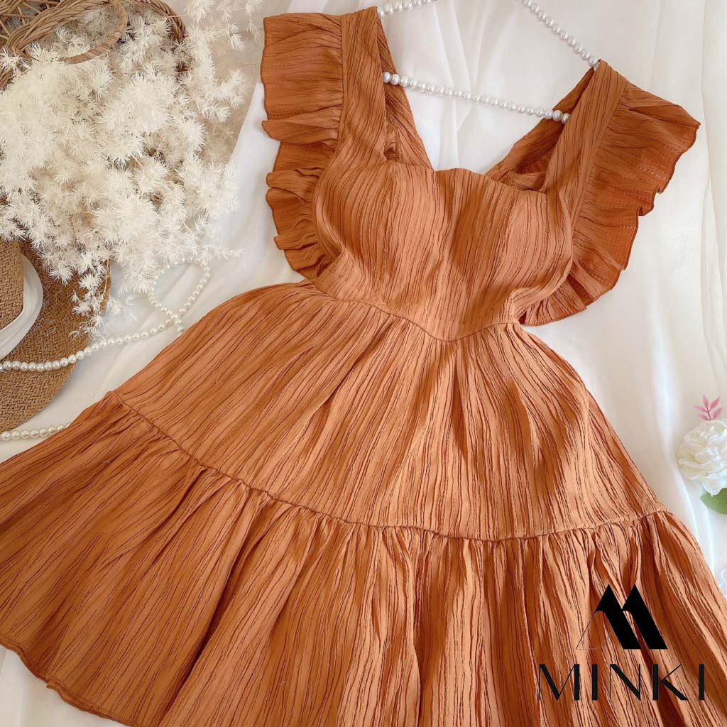 ĐẦM TIỂU THƯ CÁNH TIÊN CỘT LƯNG - CHẤT LIỆU CAO CẤP - MÀU XANH / CAM / TRẮNG | BigBuy360 - bigbuy360.vn