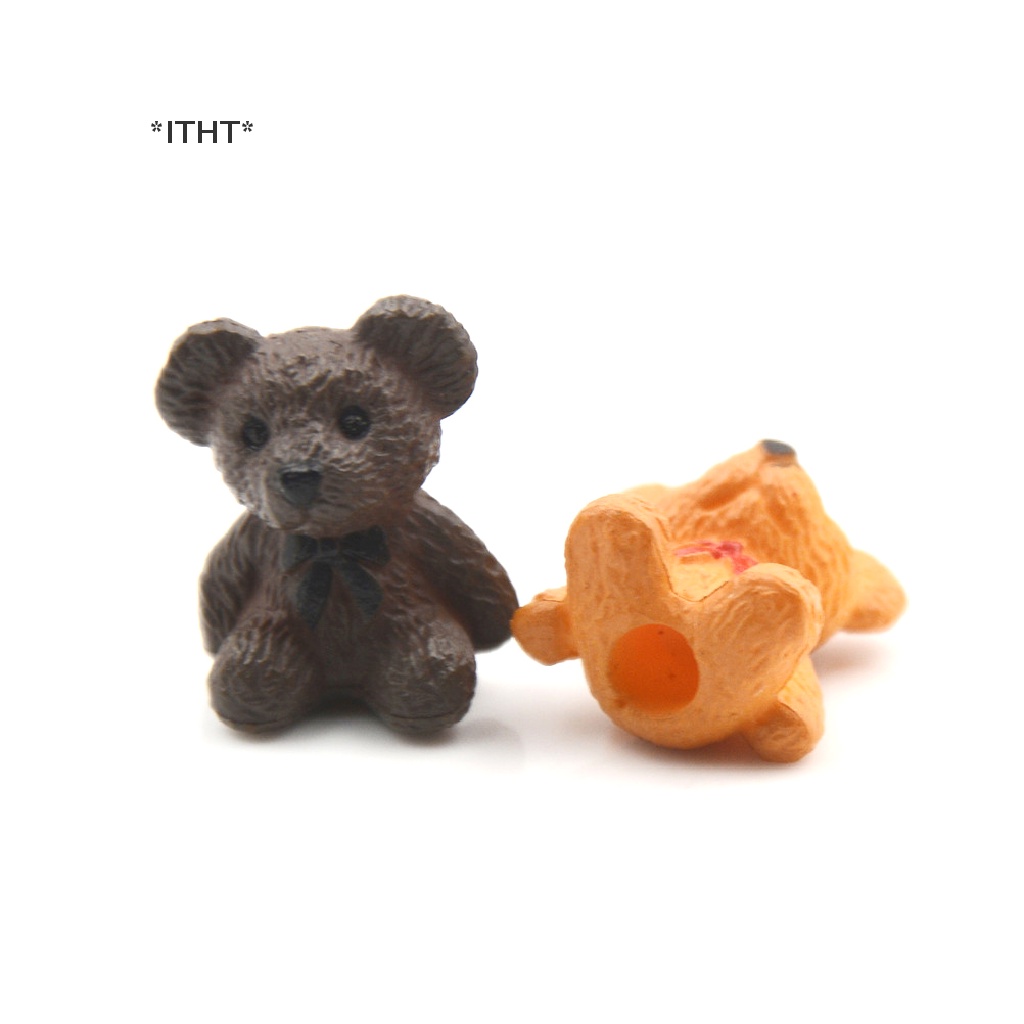 Set 4 tượng hình chú gấu mini dành cho trang trí sân vườn