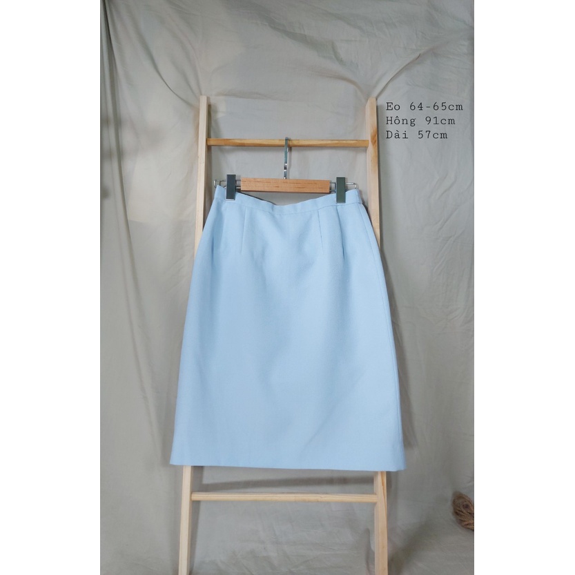 (Ảnh thật) Chân váy chữ A xanh pastel