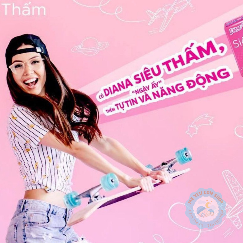 [Tặng 1 miếng] Gói 8 miếng - Băng vệ sinh siêu mỏng siêu thấm Diana