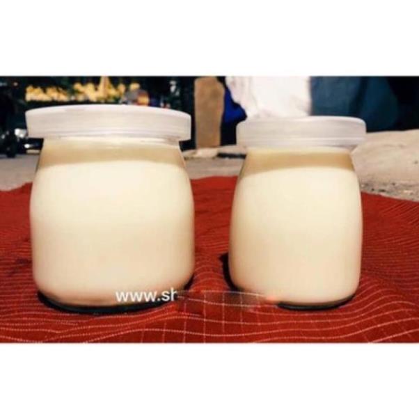 [Kho sỉ]  Combo 12 Hũ thuỷ tinh làm sữa chua,cốc làm caramen dáng thấp 100 mL và 200 ml