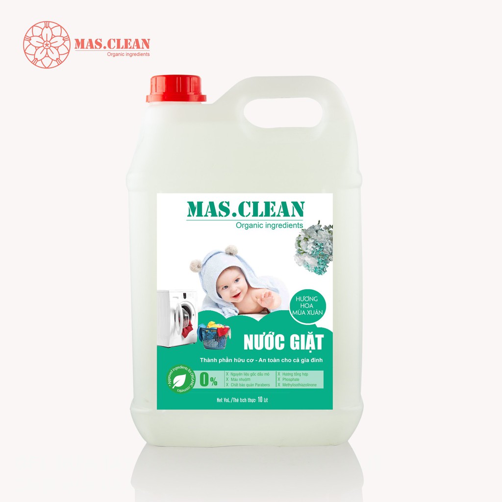 Nước giặt hữu cơ MasClean - can 5L tiết kiệm