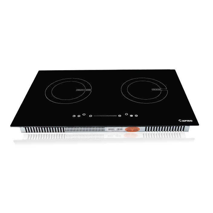 Bếp từ đôi rapido (Mâm từ bảo hành vĩnh viễn ) tặng bộ nồi Inox 4 món