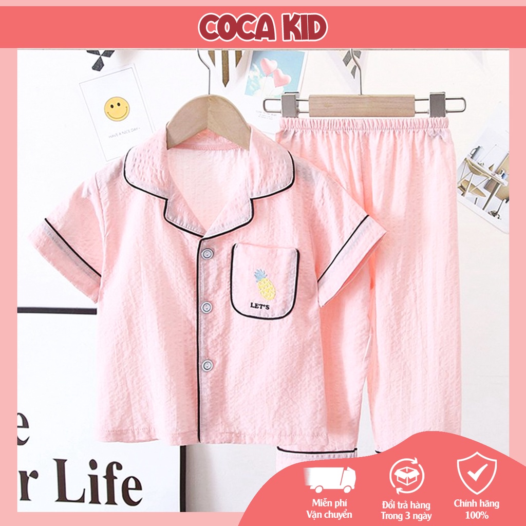 Đồ Ngủ Ngắn Tay Cho Bé, Bộ Pijama ngắn tay Bé Trai, Bộ Pijama Cho Bé Gái Chất Đũi In Hình Cực Yêu Cho Bé Từ 8kg - 39kg