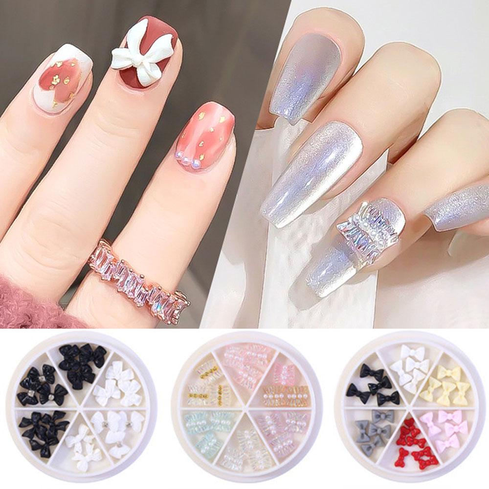 1 Hộp Phụ Kiện Nơ Trang Trí Móng Tay Nghệ Thuật Sáng Tạo DIY|Phụ Kiện Trang Trí Móng Tay Xinh Xắn