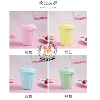 Lọ cắm bút thùng rác 4 màu siêu cưng