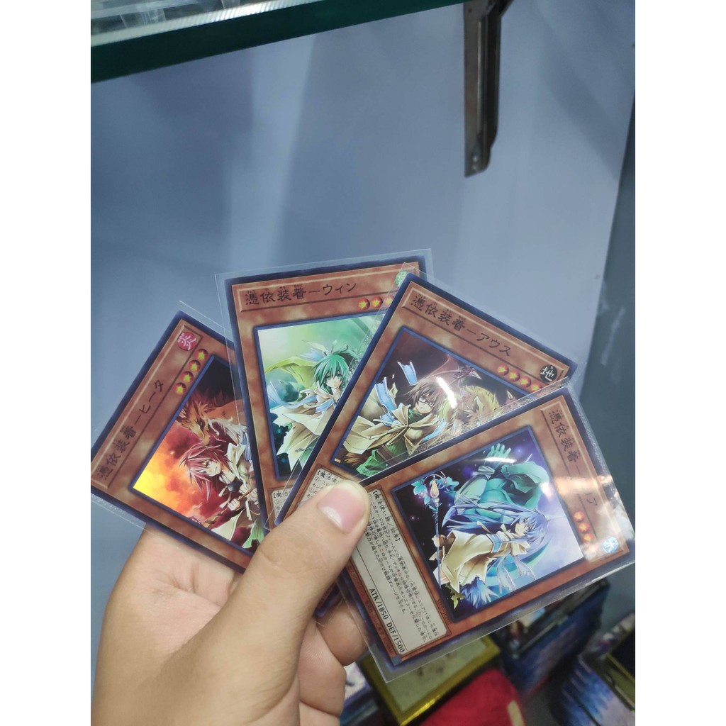 [ Dưa Hấu Yugioh ] Lá bài thẻ bài Combo Familiar Possessed Charmer - Aussa  - Super Rare - Tặng bọc bài nhựa bảo quản