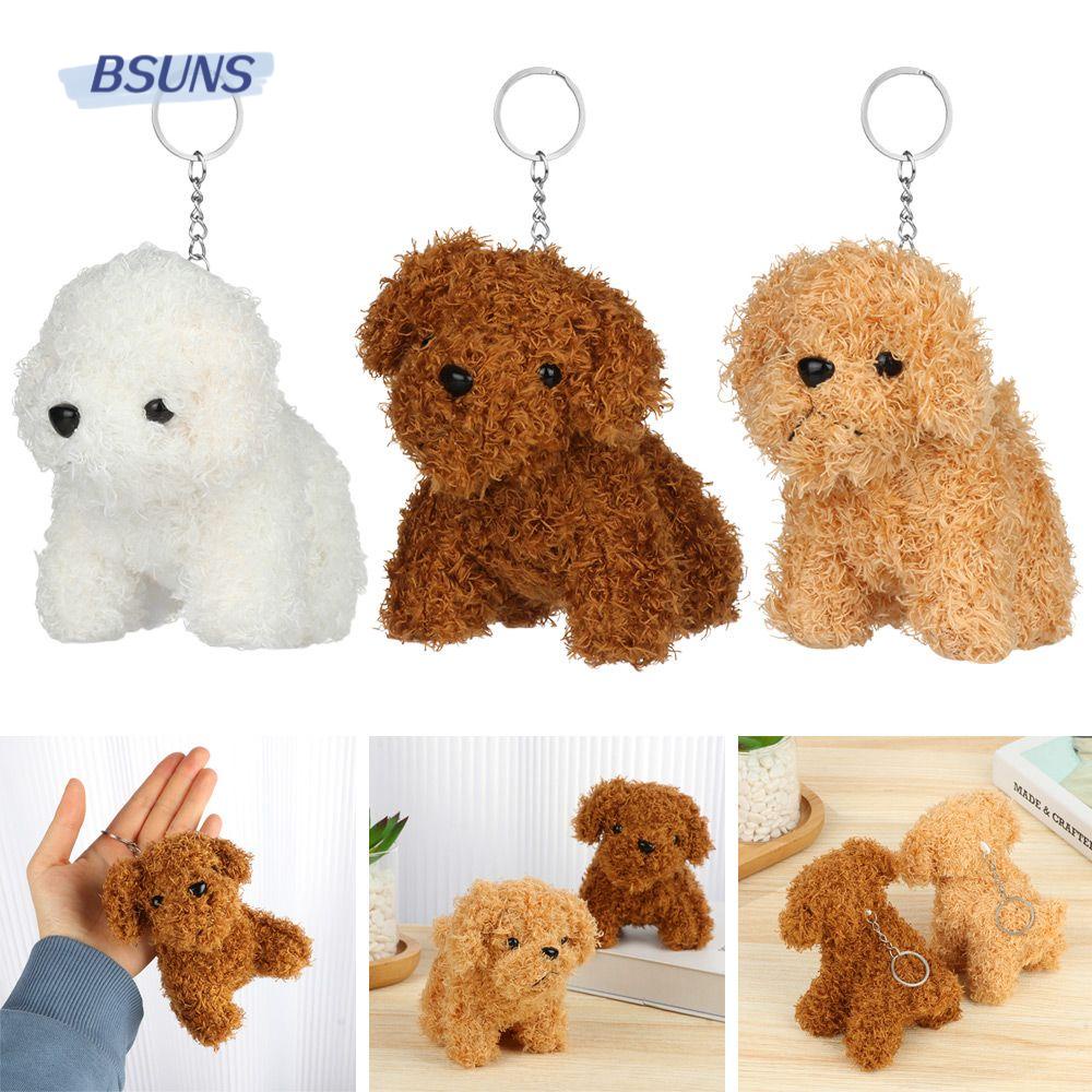 ♕Bsuns♕ Chú Chó Poodle Nhồi Bông Dễ Thương Có Móc Chìa Khóa