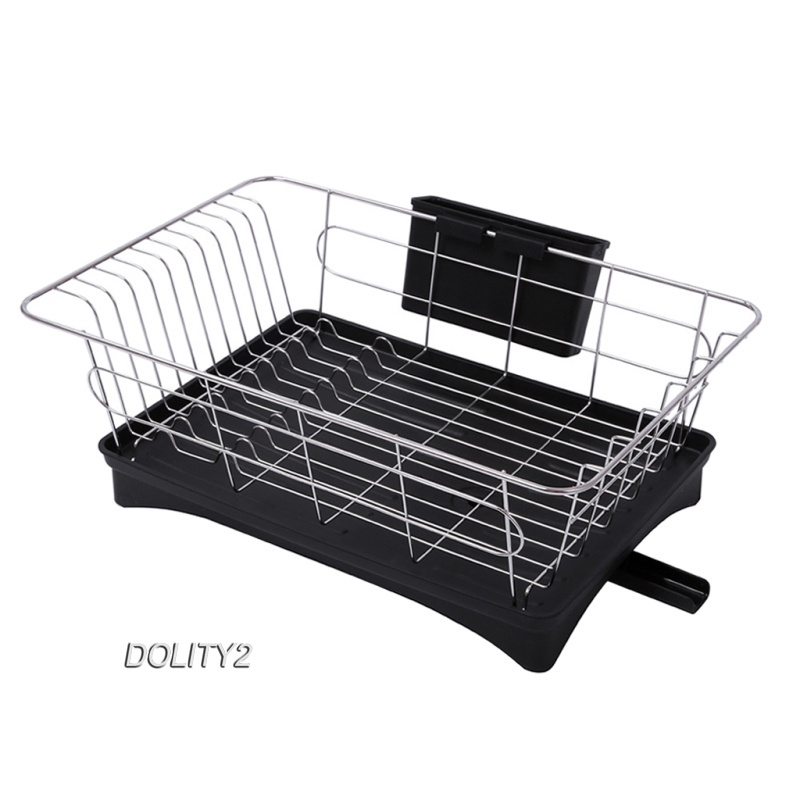 Dish Rack Stainless Steel Drainer Kitchen Cutlery Storage Space Saver