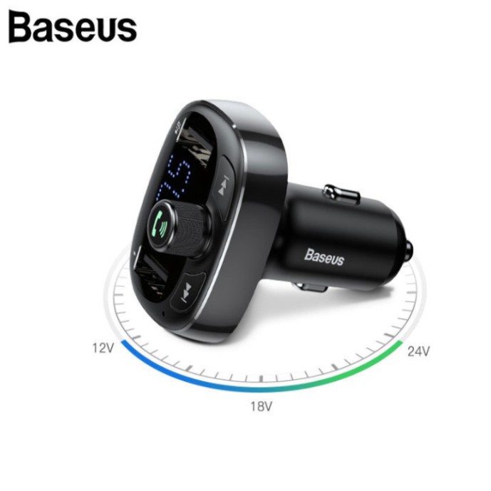 Sản Phẩm Tẩu nghe nhạc trên ô tô nhãn hiệu Baseus CCALL-TM01 Kết nối Bluetooth V4.2, cổng USB 3.4A