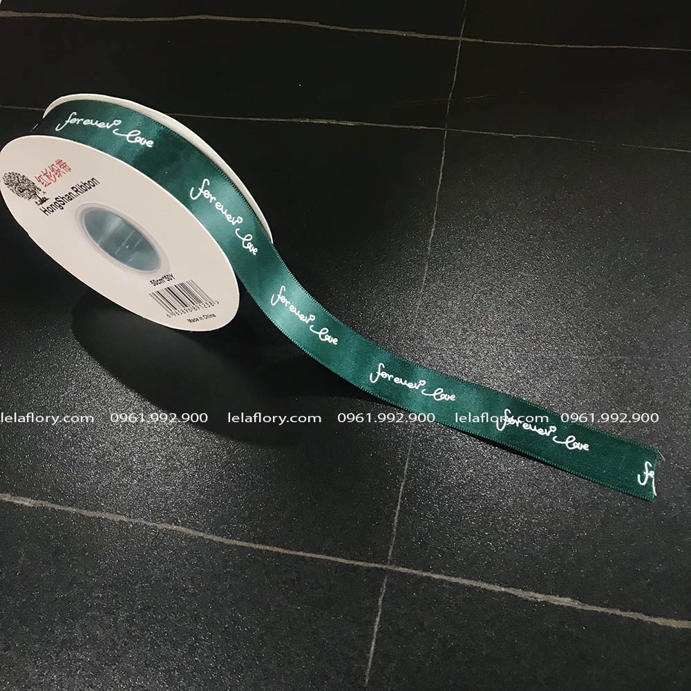 Ruy băng lụa Forever Love bản 2,5cm làm nơ đẹp - RUY0037