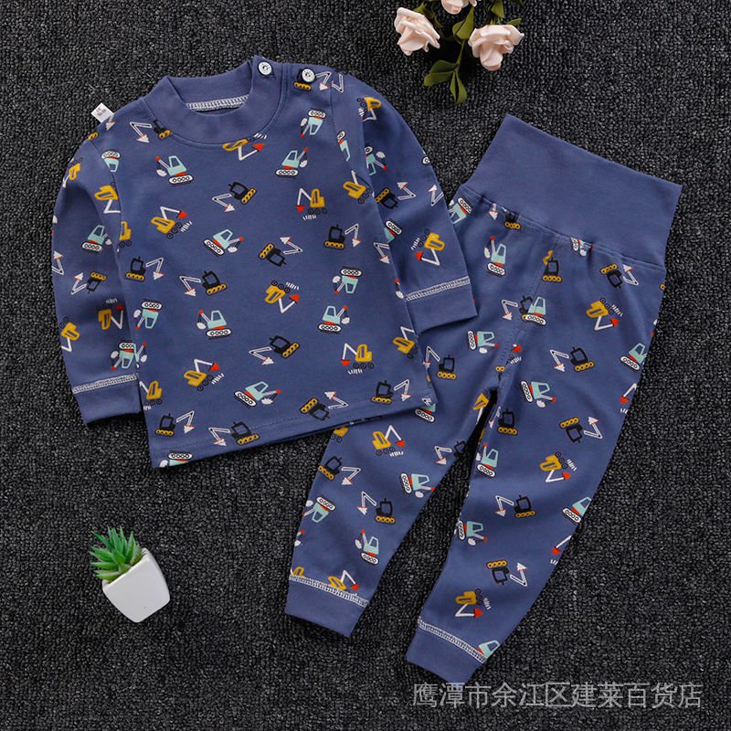 Bộ Đồ Ngủ Tay Dài Phong Cách Thời Trang Xuân Thu Dành Cho Bé Trai Gái