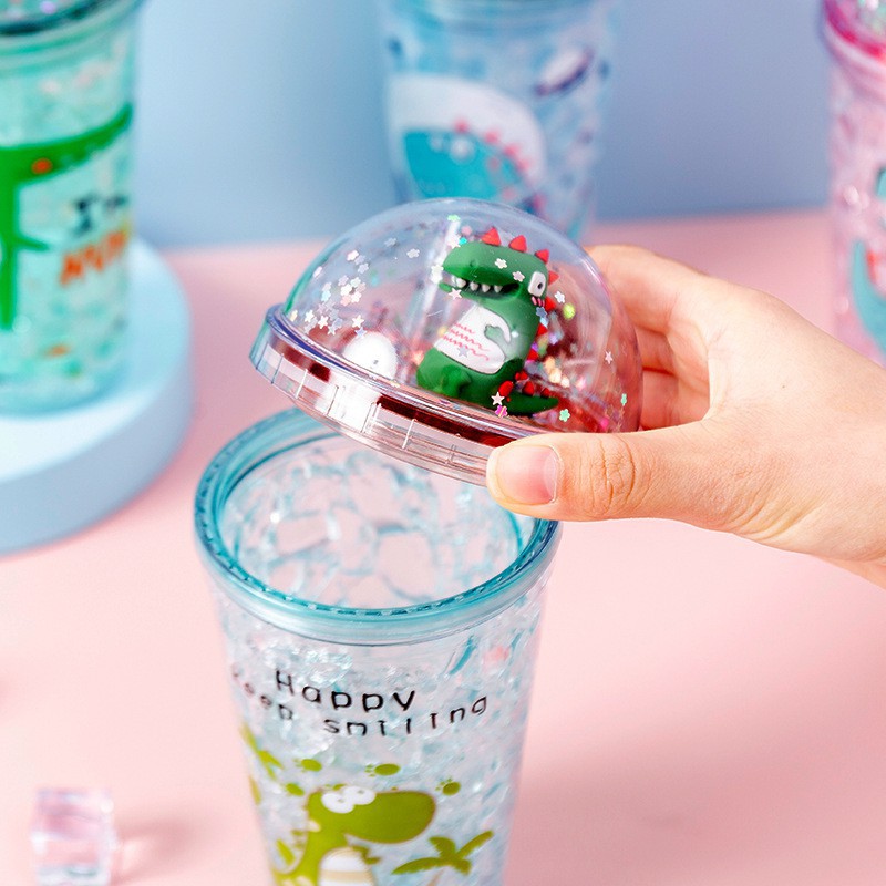 🍓Bình nước Giữ nhiệt 500ml  2 lớp KHỦNG LONG cute