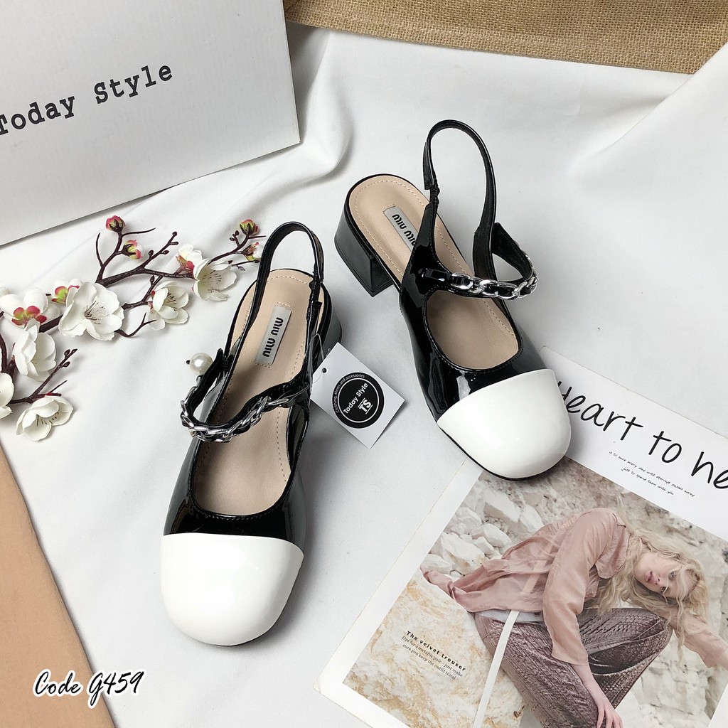 Sandal gót vuông 4p bít mũi Today Style sang trọng G459