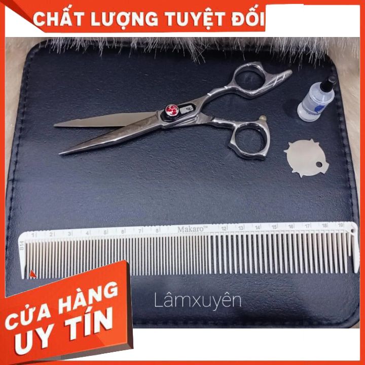 Kéo cắt tóc MS 05-60 KOREA 440C + bao da đựng kéo + 1 lược  Chất liệu thép siêu bền siêu bén _ chuyên dụng