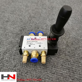 Bộ van tay gạt đóng mỏ xi lanh khí nén 4H-02 đủ cút nối ống và giảm âm