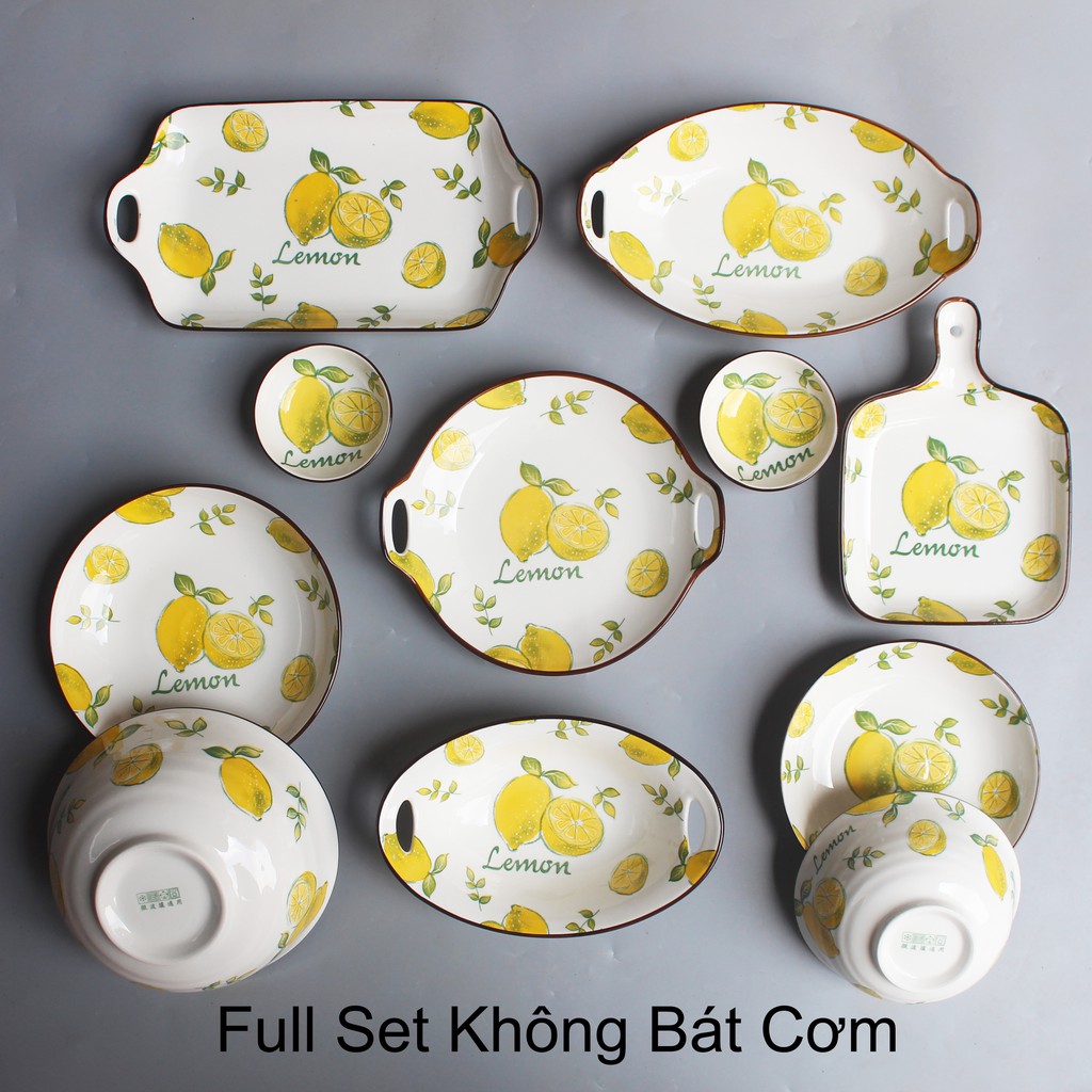 Set Bát Đĩa 🍋QỦA CHANH🍋Bát đĩa ăn cơm ăn mì, decor bàn ăn dễ thương