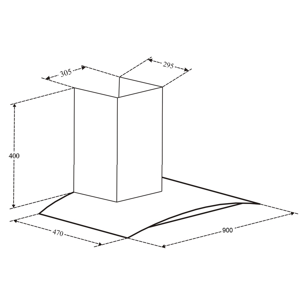 Máy hút mùi kính cong Faster FSN 3388C1-90B (Kích thước 90cm, Bảo Hành Chính Hãng 24 Tháng)