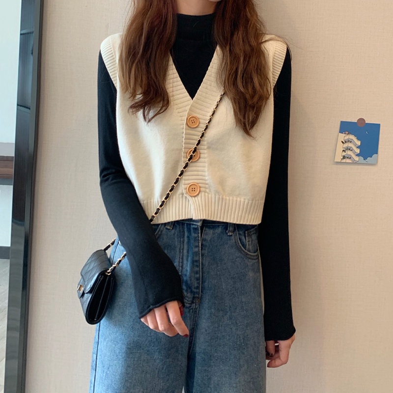 Áo nịt đan không tay cổ chữ V cổ điển Áo khoác vest dệt kim | BigBuy360 - bigbuy360.vn