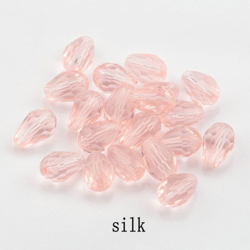 Bộ 70 hạt pha lê hình giọt nước 6x8mm dùng làm trang sức thủ công tiện dụng