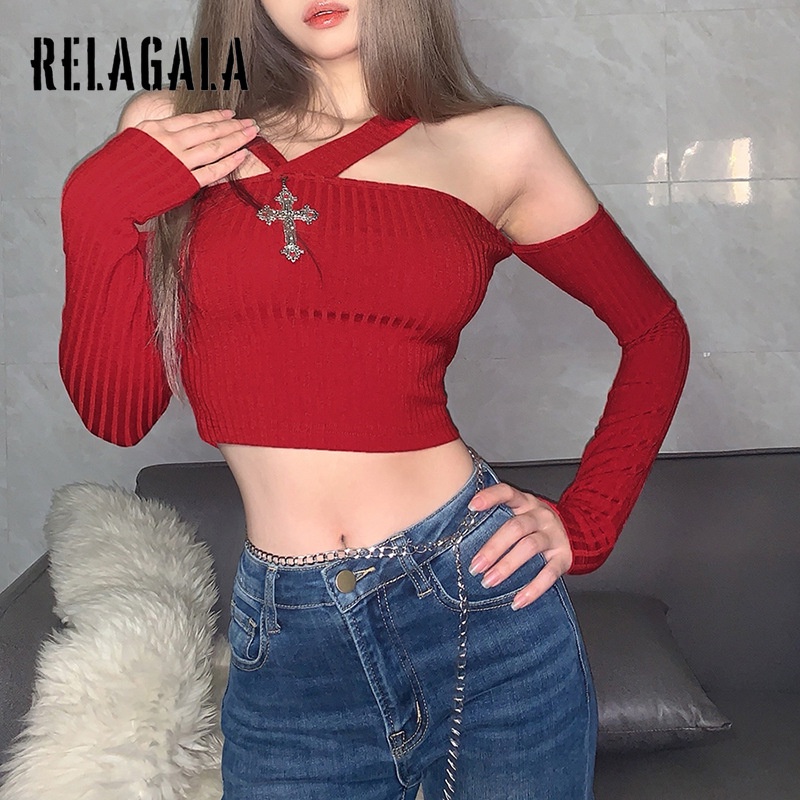 Áo Thun Tay Dài Hở Lưng Dáng Ôm Thời Trang Quyến Rũ Cho Nữ