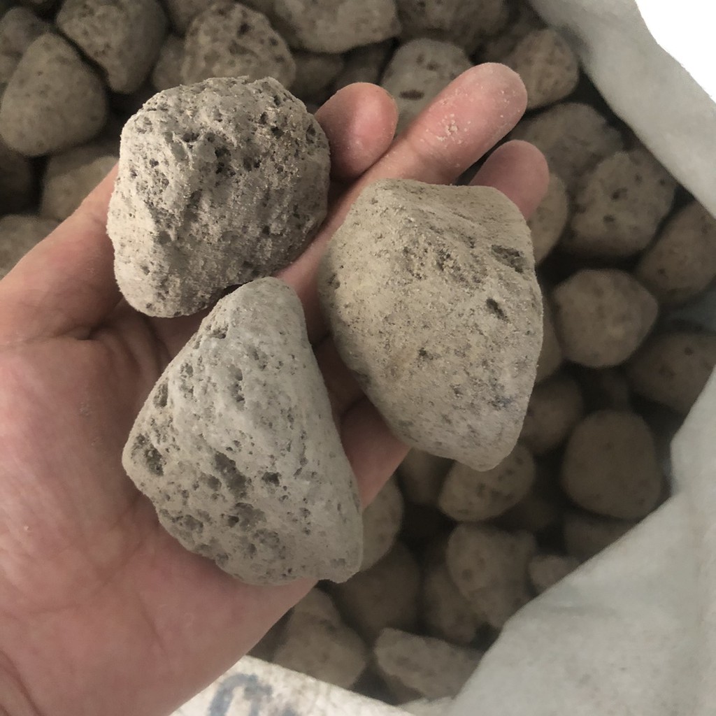 1kg Đá bọt Pumice Indonesia (đá thấm thủy, đá lông vũ, nham thạch trắng, đá núi lửa, đá ngậm nước...)