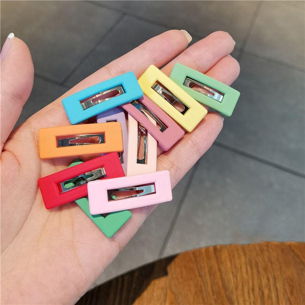 Kẹp Tóc Bằng Nhựa Acrylic Hình Vuông / Giọt Nước Dễ Thương