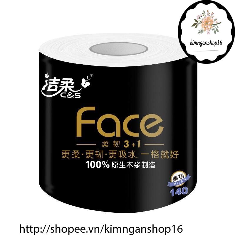 Giấy vệ sinh, giấy cuộn Face đen-Thùng 27 cuộn*140g/ cuộn - giấy vệ sinh Face