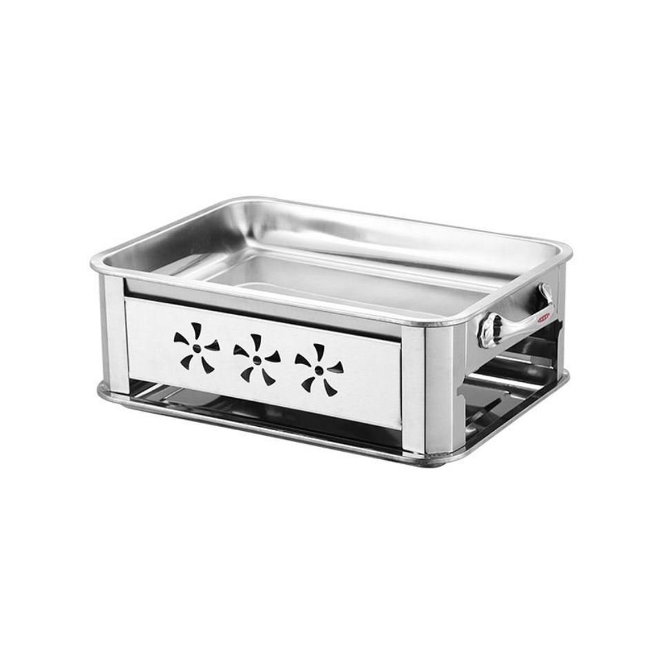 Inox dày bếp nướng cá bếp than bếp nướng than gia dụng hình chữ nhật bếp nướng than gia đình khay nướng cá bếp cồn